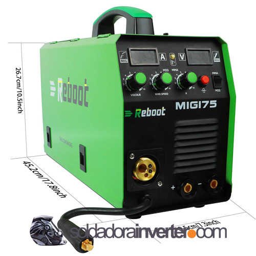 Soldador Reboot Mig 175 de gas y sin gas, Soldador Reboot Mig 175, Soldador inverter Reboot. soldadora inverter