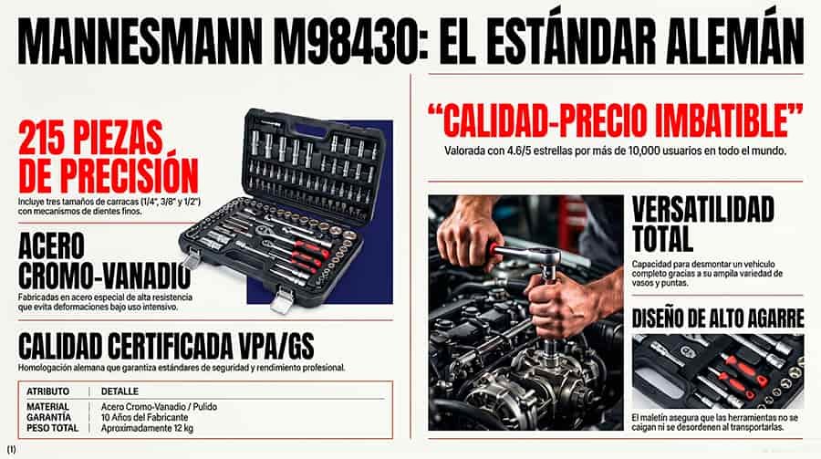Análisis completo del Maletín Mannesmann de 215 Piezas